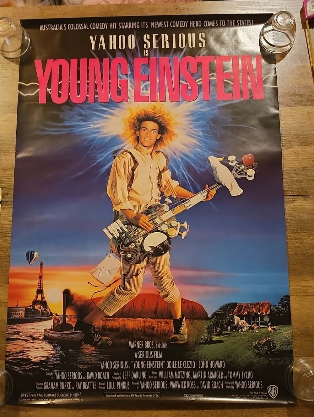 Vintage Young Einstein (1988) Original Video Store Promo Poster – Rare